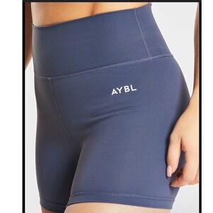 AYBL | Women's Blue Seamless High Waisted Workout Athletic Gym Biker Shorts, M